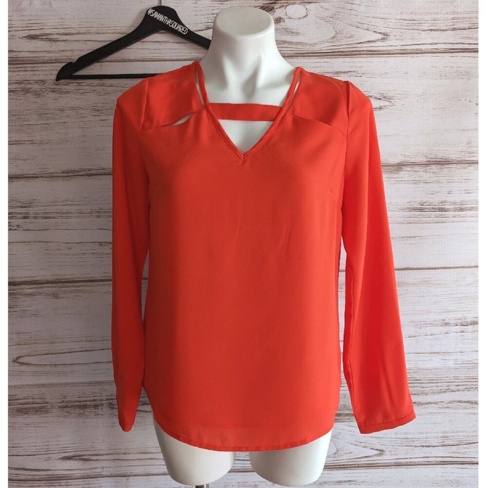Skies are Blue Stitch Fix Orange Blouse sz Small